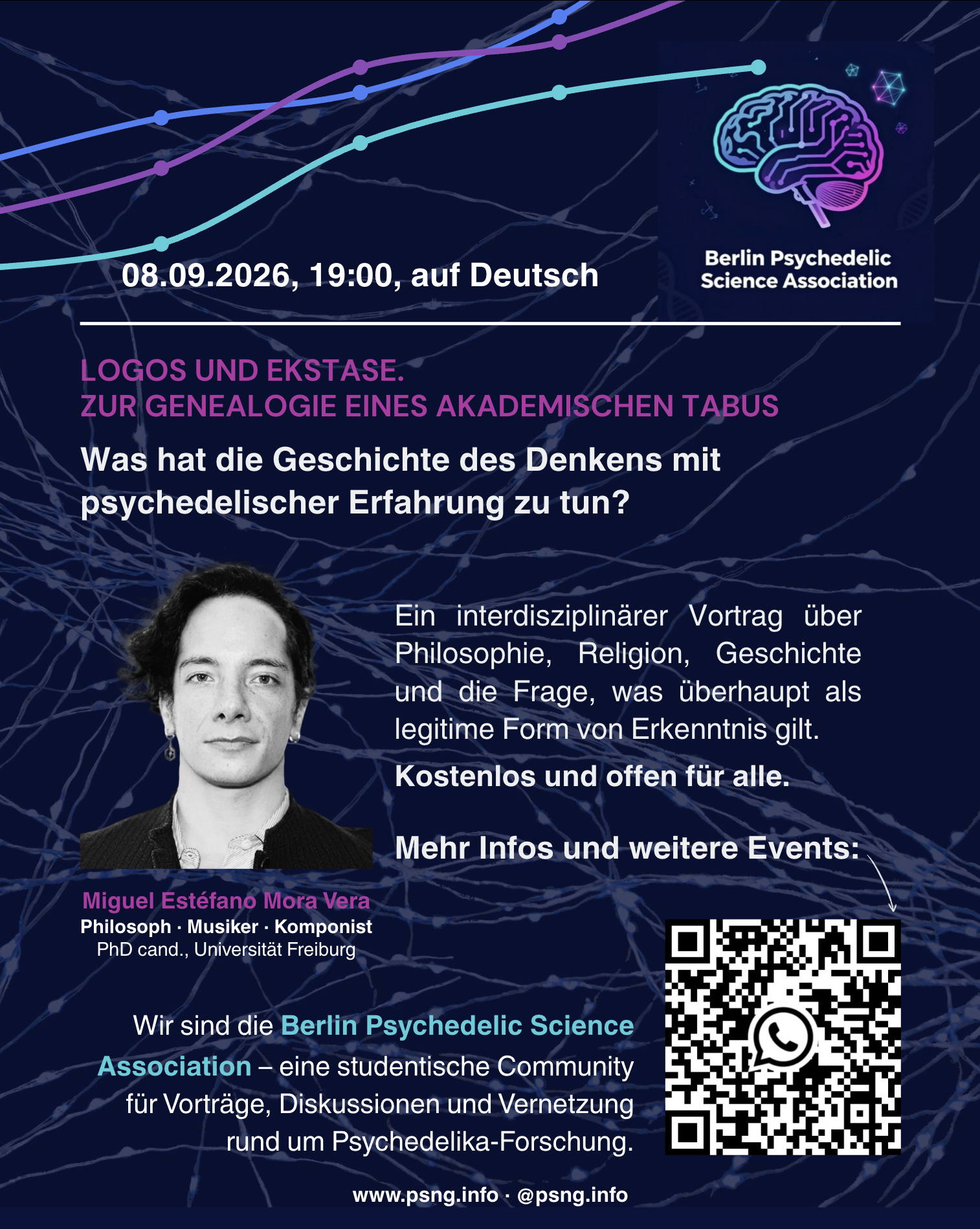 Veranstaltungsplakat: Logos und Ekstase, 08.09.2026, 19:00